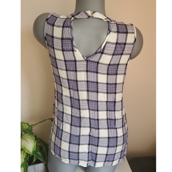 Maurices Blue and White Plaid Tank M - Picture 2 of 4